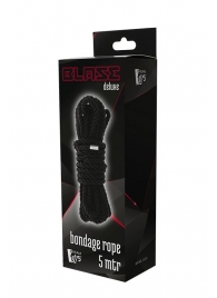 Черная веревка для шибари DELUXE BONDAGE ROPE - 5 м. - Dream Toys - купить с доставкой в Иваново