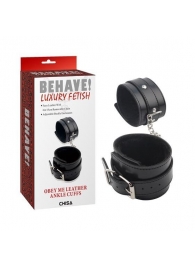 Черные оковы на ноги Obey Me Leather Ankle Cuffs - Chisa - купить с доставкой в Иваново