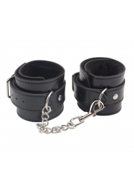 Черные оковы на ноги Obey Me Leather Ankle Cuffs - Chisa - купить с доставкой в Иваново