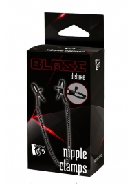 Черные зажимы на соски на цепочке BLAZE DELUXE NIPPLE CLAMPS - Dream Toys - купить с доставкой в Иваново