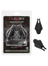 Черные виброзажимы для сосков Nipple Play Rechargeable Nipplettes - California Exotic Novelties - купить с доставкой в Иваново