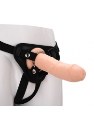 Черные трусики с телесной насадкой STRAP ON REAL DILDO - 21 см. - Dream Toys - купить с доставкой в Иваново