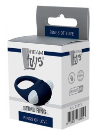 Гладкое синее эрекционное виброкольцо STIMU RING - Dream Toys - в Иваново купить с доставкой