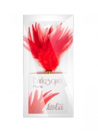 Красный перьевой тиклер Plume - 23 см. - Lola Lingerie - купить с доставкой в Иваново