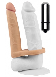 Телесная вибронасадка для двойного проникновения The Ultra Soft Double-Vibrating - 15,8 см. - Lovetoy - купить с доставкой в Иваново