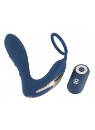 Синий вибростимулятор простаты с кольцом - 14,5 см. - Orion - в Иваново купить с доставкой