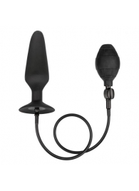 Черная расширяющаяся анальная пробка XL Silicone Inflatable Plug - 16 см. - California Exotic Novelties