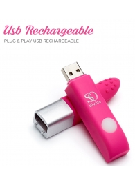 Ярко-розовый вибростимулятор Get Lucky USB Vibrator - 12 см. - So divine