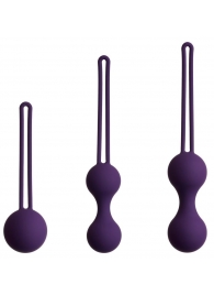 Набор из 3 фиолетовых вагинальных шариков Kegel Training Set - So divine