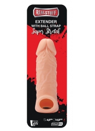 Телесная насадка EXTENDER WITH BALL STRAP 5.5 - 14 см. - Dream Toys - в Иваново купить с доставкой