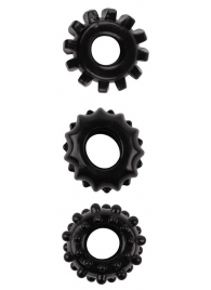 Набор из 3 черных эрекционных колец SET OF 3 COCKRINGS - Dream Toys - в Иваново купить с доставкой