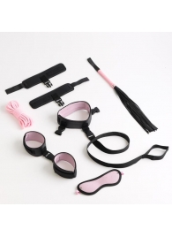 Черно-розовый эротический набор из 7 предметов - Сима-Ленд - купить с доставкой в Иваново