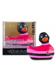 Вибратор-уточка I Rub My Duckie 2.0 Colors с черно-розовыми полосками - Big Teaze Toys - купить с доставкой в Иваново