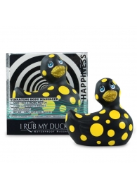 Черный вибратор-уточка I Rub My Duckie 2.0 Happiness в жёлтый горох - Big Teaze Toys - купить с доставкой в Иваново
