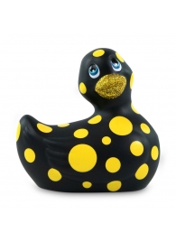 Черный вибратор-уточка I Rub My Duckie 2.0 Happiness в жёлтый горох - Big Teaze Toys - купить с доставкой в Иваново