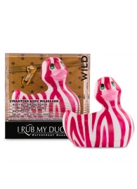Вибратор-уточка I Rub My Duckie 2.0 Wild с розово-белым анималистическим принтом - Big Teaze Toys - купить с доставкой в Иваново