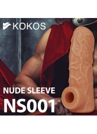 Телесная открытая насадка-реалистик с подхватом мошонки Nude Sleeve M - 12 см. - KOKOS - в Иваново купить с доставкой