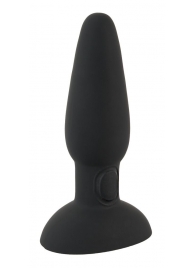 Черная анальная вибропробка с пульсацией в нижней части Thumping Anus Butt Plug - 15 см. - Orion