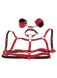 Красный комплект БДСМ-аксессуаров Harness Set - Orion - купить с доставкой в Иваново