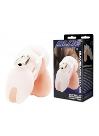 Белая клетка целомудрия Silicone Chastity Cage - BlueLine - купить с доставкой в Иваново