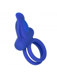 Синее перезаряжаемое эрекционное кольцо Silicone Rechargeable Dual Pleaser Enhancer - California Exotic Novelties - в Иваново купить с доставкой