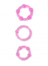 Набор из 3 стимулирующих эрекционных колец розового цвета - Toyfa Basic - в Иваново купить с доставкой