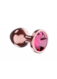 Пробка цвета розового золота с малиновым кристаллом Diamond Ruby Shine S - 7,2 см. - Lola Games - купить с доставкой в Иваново