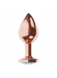 Пробка цвета розового золота с малиновым кристаллом Diamond Topaz Shine L - 8,3 см. - Lola Games - купить с доставкой в Иваново