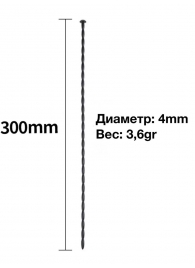 Черный уретральный стимулятор из силикона - 30 см. - Rubber Tech Ltd - купить с доставкой в Иваново