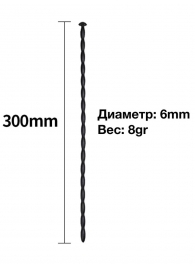 Черный уретральный расширитель - 30 см. - Rubber Tech Ltd - купить с доставкой в Иваново