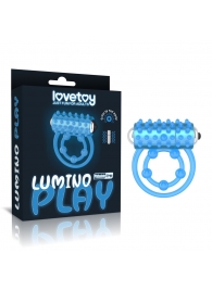 Голубое, светящееся в темноте виброкольцо Lumino Play Vibrating Penis Ring - Lovetoy - в Иваново купить с доставкой