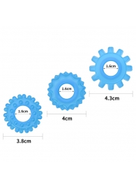 Набор из 3 голубых, светящихся в темноте эрекционных колец Lumino Play - Lovetoy - в Иваново купить с доставкой