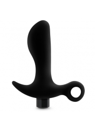 Черный анальный вибратор Silicone Vibrating Prostate Massager 01 - 10,8 см. - Blush Novelties - в Иваново купить с доставкой