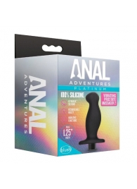 Черный анальный вибромассажёр Silicone Vibrating Prostate Massager 02 - 10,8 см. - Blush Novelties - в Иваново купить с доставкой