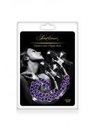 Зажимы для сосков с фиолетовой цепочкой Sweet Caress Nipple Chain - Sweet Caress - купить с доставкой в Иваново