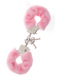 Металлические наручники с розовой меховой опушкой METAL HANDCUFF WITH PLUSH PINK - Dream Toys - купить с доставкой в Иваново