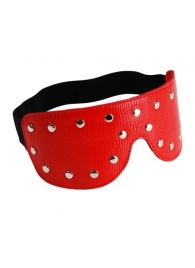 Красная кожаная маска на глаза с клёпками и велюровой подкладкой - Sitabella - купить с доставкой в Иваново