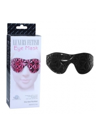 Чёрная кожаная маска на глаза с геометрическим узором - Erokay - купить с доставкой в Иваново