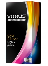 Цветные ароматизированные презервативы VITALIS PREMIUM color   flavor - 12 шт. - Vitalis - купить с доставкой в Иваново