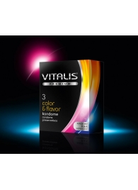 Цветные ароматизированные презервативы VITALIS PREMIUM color   flavor - 3 шт. - Vitalis - купить с доставкой в Иваново