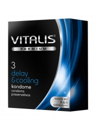 Презервативы VITALIS PREMIUM delay   cooling с охлаждающим эффектом - 3 шт. - Vitalis - купить с доставкой в Иваново