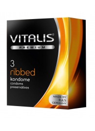 Ребристые презервативы VITALIS PREMIUM ribbed - 3 шт. - Vitalis - купить с доставкой в Иваново