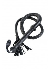 Длинный кожаный кнут с хлопушками на конце - ToyFa - купить с доставкой в Иваново