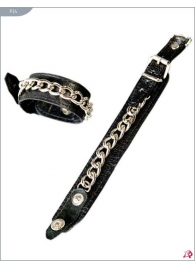 Декорированные цепочками узкие наручники - Подиум - купить с доставкой в Иваново