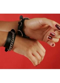 Декорированные цепочками узкие наручники - Подиум - купить с доставкой в Иваново