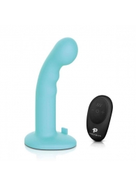 Голубая изогнутая насадка 6in Remote Control Ripple P-Spot G-Spot на черных трусиках - 16 см. - Pegasus - купить с доставкой в Иваново