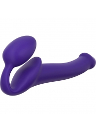 Фиолетовый безремневой страпон Silicone Bendable Strap-On - size S - Strap-on-me - купить с доставкой в Иваново