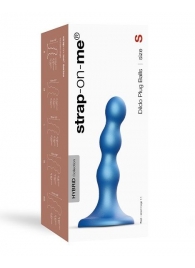 Голубая насадка Strap-On-Me Dildo Plug Balls size S - Strap-on-me - купить с доставкой в Иваново
