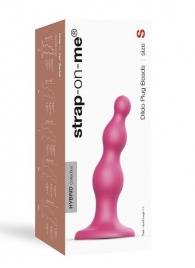 Розовая насадка Strap-On-Me Dildo Plug Beads size S - Strap-on-me - купить с доставкой в Иваново