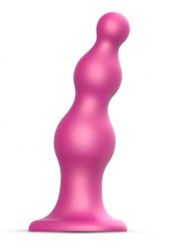 Розовая насадка Strap-On-Me Dildo Plug Beads size S - Strap-on-me - купить с доставкой в Иваново